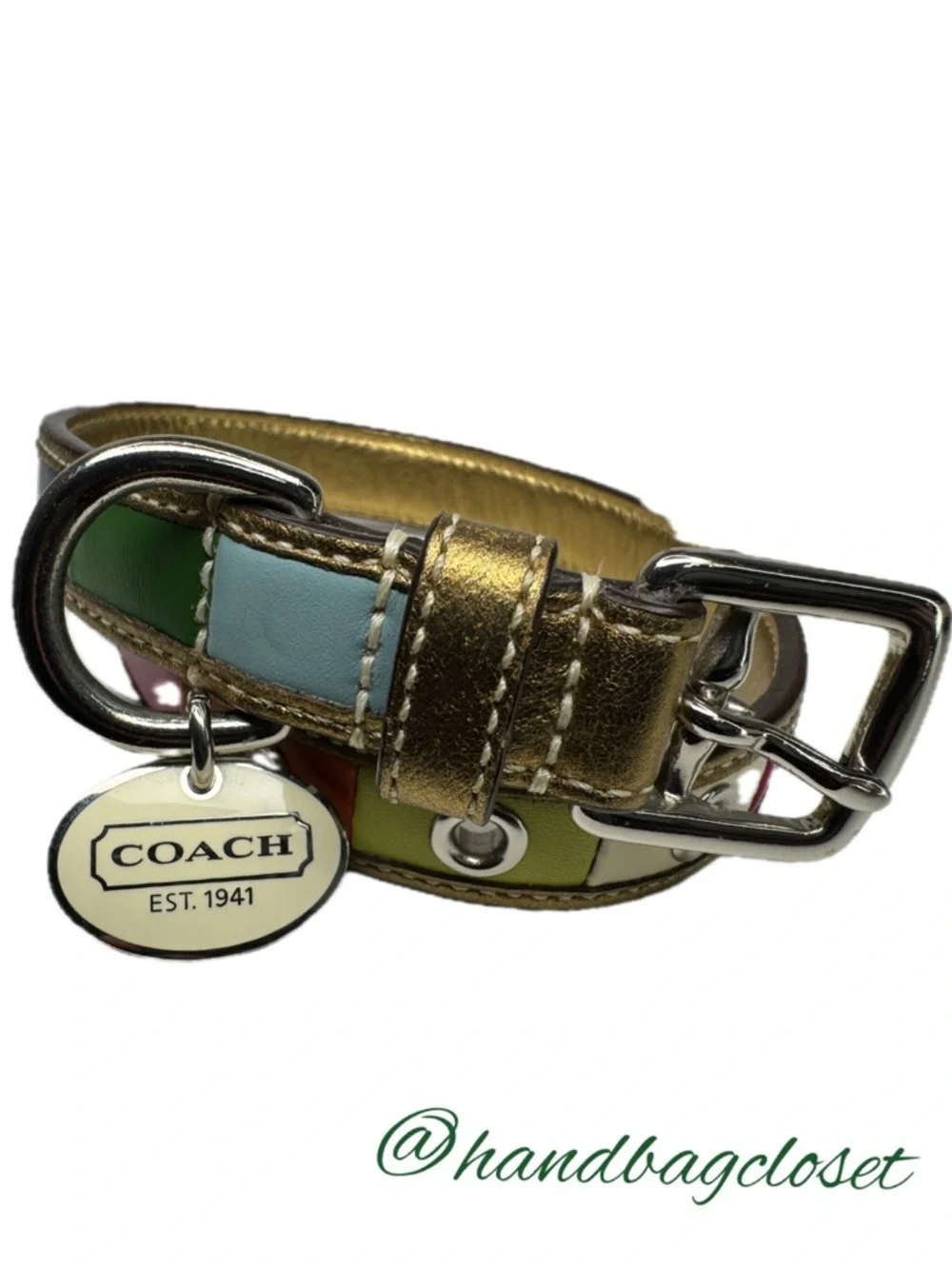 Coach Legacy Color Block Leather Y2K Vintage Rare Size Small Dog Collar